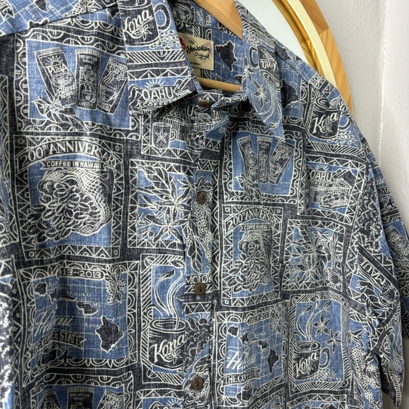 The Hawaiian Original 200th Anniversary coffee print short sleeved button up - Picture 2 of 8